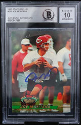 1993 Stadium Club #250 Joe Montana Auto Kansas City Chiefs BGS Autograph 10