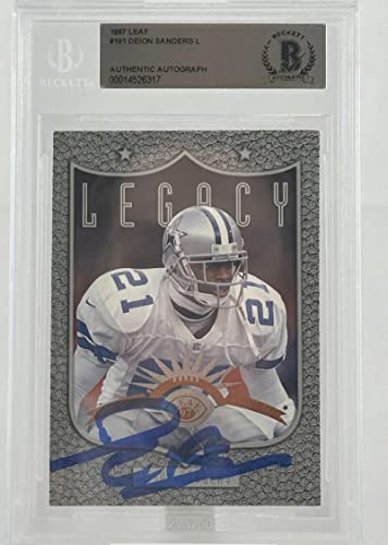 1997 Leaf Legacy #191 Deion Sanders Dallas Cowboys Autograph Beckett Authentic