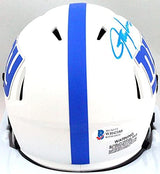 Lawrence Taylor Autographed NY Giants Lunar Speed Mini Helmet- Beckett W *Blue