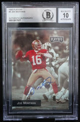 1993 Playoff #8 Joe Montana Auto San Francisco 49ers BGS Autograph 10