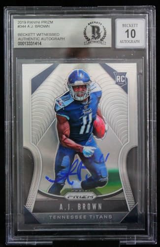 2019 Panini Prizm #344 AJ Brown Tennessee Titans BGS Autograph 10
