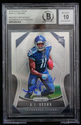 2019 Panini Prizm #344 AJ Brown Tennessee Titans BGS Autograph 10