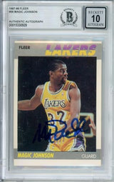 1987-88 Fleer #56 Magic Johnson Los Angeles Lakers BGS Autograph 10