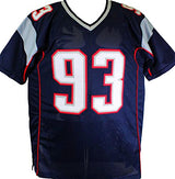 Richard Seymour Autographed Blue Pro Style Jersey- Beckett W *Black