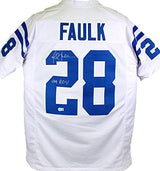 Marshall Faulk Autographed White Pro Style Jersey w/ROY- Beckett W Hologram