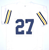 Joe Bellino Autographed White College Style Jersey W/Heisman- JSA W *Silver