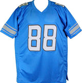 TJ Hockenson Autographed Blue Dbl. Stich Pro Style Jersey *L8- Beckett W Holo