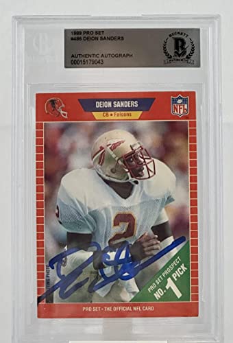 1989 Pro Set #486 Deion Sanders Atlanta Falcons Autograph Beckett Authenticated