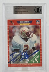 1989 Pro Set #486 Deion Sanders Atlanta Falcons Autograph Beckett Authenticated
