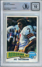 1975 Topps #416 Joe Theismann RC Washington BGS Autograph 10