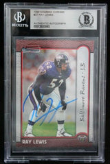 1999 Bowman Chrome #27 Ray Lewis Baltimore Ravens BGS Autograph 10