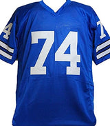 Bob Lilly Autographed Blue Pro Style Jersey w/ 3 Insc- Beckett W *Black