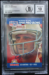 1990 Pro Set #408 Joe Montana Auto San Francisco 49ers BGS Autograph 10