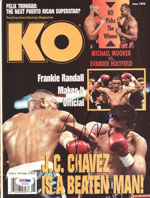 Julio Cesar Chavez Autographed KO Boxing Magazine Cover PSA/DNA #S42099