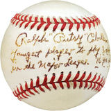 Ralph "Putsy" Caballero Autographed Official MLB Baseball Philadelphia Phillies "Youngest Player to Play 3rd Base in the Major Leagues 16 Years Old" Beckett BAS #V68058