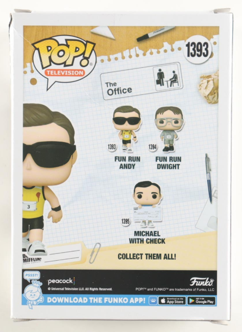 Ed Helms Signed "The Office" #1393 Fun Run Andy Funko Pop! - PSA