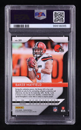 Baker Mayfield Signed 2018 Panini Prizm #201 RC (PSA 8)