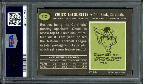 Chuck Latourette Autographed 1969 Topps Rookie Card #112 St. Louis Cardinals PSA/DNA #43571790
