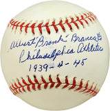 Albert Al "Bronk" Brancato Autographed Official AL Baseball Philadelphia A's "Philadelphia Athletics 1939-4-45" Beckett BAS #V68097