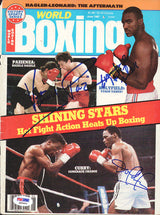 Evander Holyfield, Vinny Pazienza & Donald Curry Autographed Boxing World Magazine Cover PSA/DNA #Q95663
