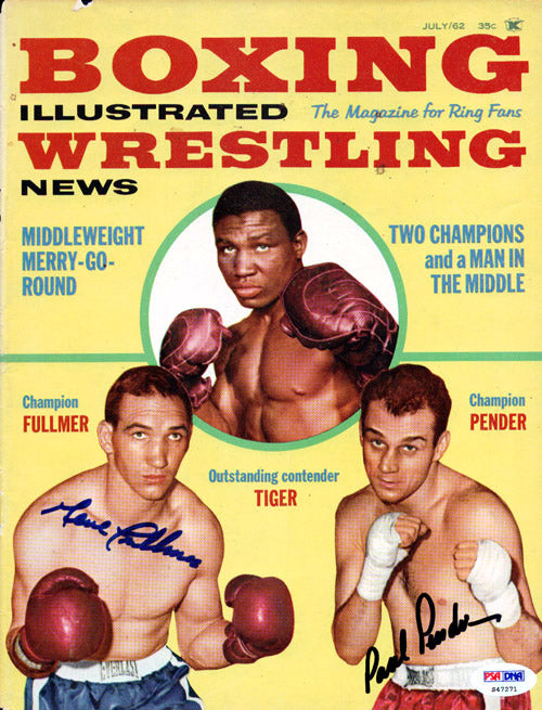 Gene Fullmer & Paul Pender Autographed Boxing Illustrated Magazine Cover PSA/DNA #S47271