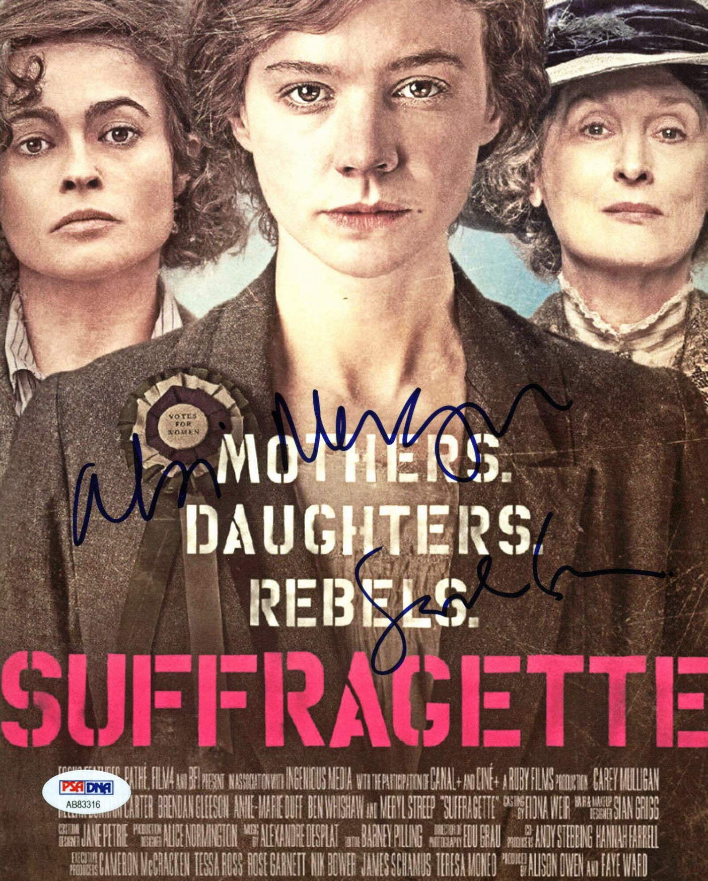 Sarah Gavron & Abi Morgan Suffragette Authentic Signed 8X10 Photo PSA #AB83316
