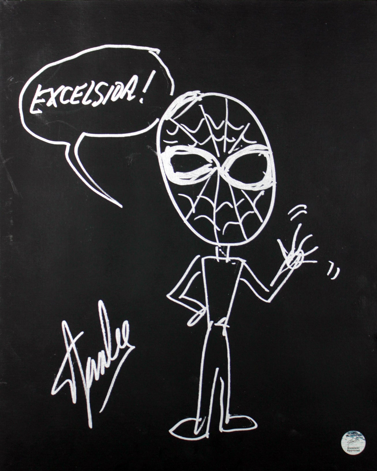 Stan Lee Authentic Signed 16x20 Canvas w/ Spider-man Sketch PSA/DNA #W00378