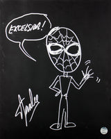 Stan Lee Authentic Signed 16x20 Canvas w/ Spider-man Sketch PSA/DNA #W00378