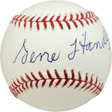 Gene Handley Autographed Official MLB Baseball Philadelphia A's Beckett BAS #V68227