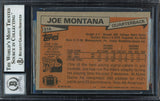 Joe Montana Autographed 1981 Topps Rookie Card #216 San Francisco 49ers Auto Grade Gem Mint 10 Beckett BAS #12744000