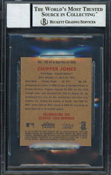 Chipper Jones Autographed 2006 Bowman Heritage Mini Card #16 Atlanta Braves Auto Grade Gem Mint 10 Beckett BAS #12745380