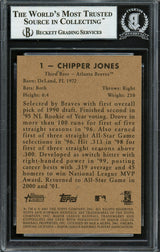 Chipper Jones Autographed 2001 Bowman Heritage Card #1 Atlanta Braves Beckett BAS #12750505