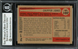 Chipper Jones Autographed 2002 Bowman Heritage Black Box Card #107 Atlanta Braves Beckett BAS Stock #193080