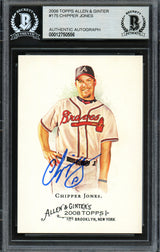 Chipper Jones Autographed 2008 Topps Allen & Ginter Card #175 Atlanta Braves Beckett BAS Stock #193099
