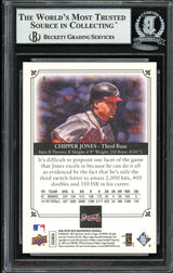 Chipper Jones Autographed 2008 Upper Deck Masterpieces Card #4 Atlanta Braves Beckett BAS #12750561