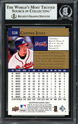 Chipper Jones Autographed 2009 Upper Deck Card #528 Atlanta Braves Beckett BAS #12750572