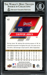 Chipper Jones Autographed 2009 Upper Deck SPX Card #42 Atlanta Braves Beckett BAS #12750573