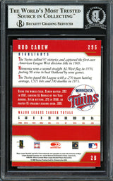 Rod Carew Autographed 2002 Donruss Team Heroes Card #295 Minnesota Twins Beckett BAS #12754116
