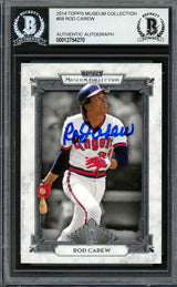 Rod Carew Autographed 2014 Topps Museum Collection Card #58 California Angels Beckett BAS #12754270