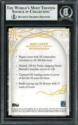 Rod Carew Autographed 2015 Topps Tribute Card #2 Minnesota Twins Beckett BAS #12754352