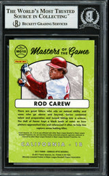 Rod Carew Autographed 2017 Donruss Optic Masters of the Game Card #MG10 California Angels Beckett BAS #12754462