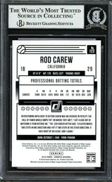 Rod Carew Autographed 2018 Donruss Card #123 Minnesota Twins Beckett BAS #12754486