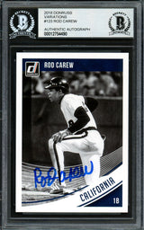 Rod Carew Autographed 2018 Donruss Black & White Card #123 Minnesota Twins Beckett BAS #12754490