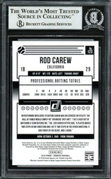 Rod Carew Autographed 2018 Donruss Black & White Card #123 Minnesota Twins Beckett BAS #12754490