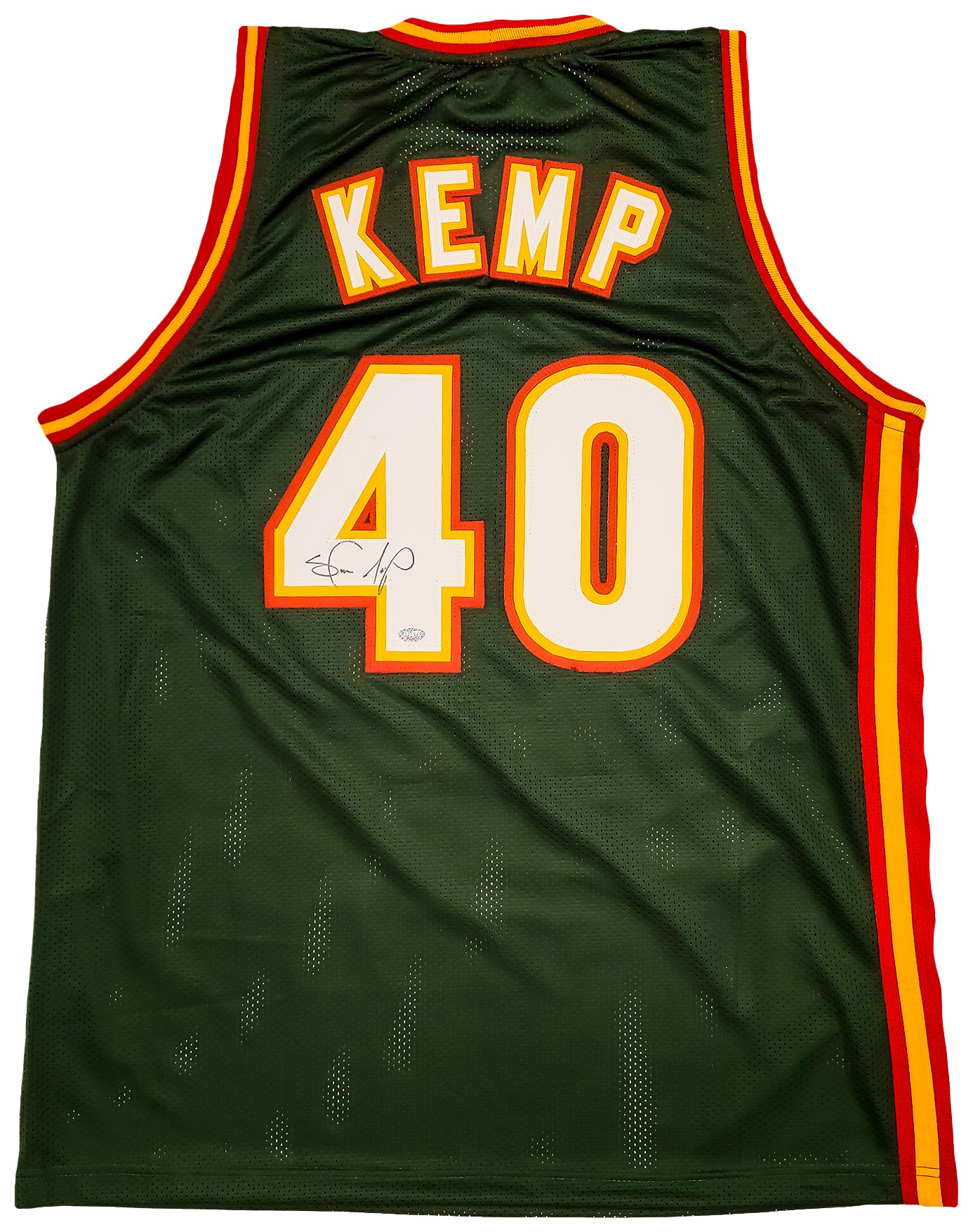 Seattle Supersonics Shawn Kemp Autographed Green Jersey MCS Holo Stock #202428