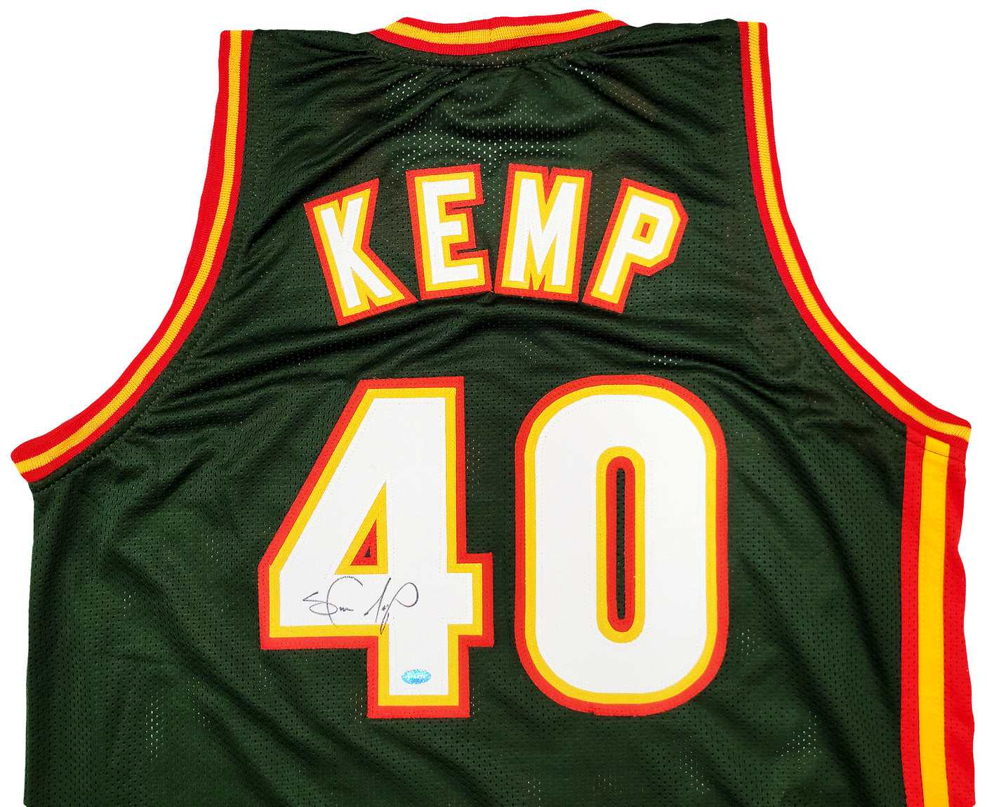 Seattle Supersonics Shawn Kemp Autographed Green Jersey MCS Holo Stock #202428