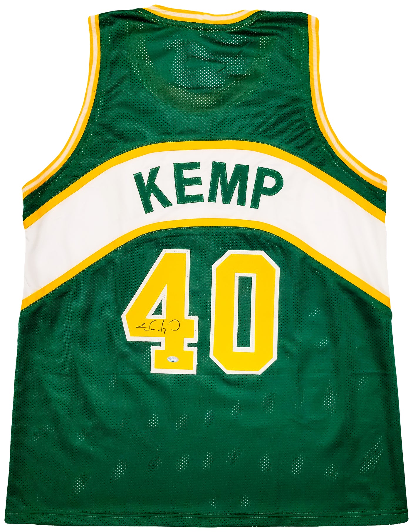 Seattle Supersonics Shawn Kemp Autographed Green Jersey MCS Holo Stock #202427