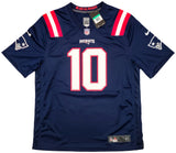 New England Patriots Mac Jones Autographed Blue Nike Gameday Jersey Size XL Beckett BAS QR Stock #202968