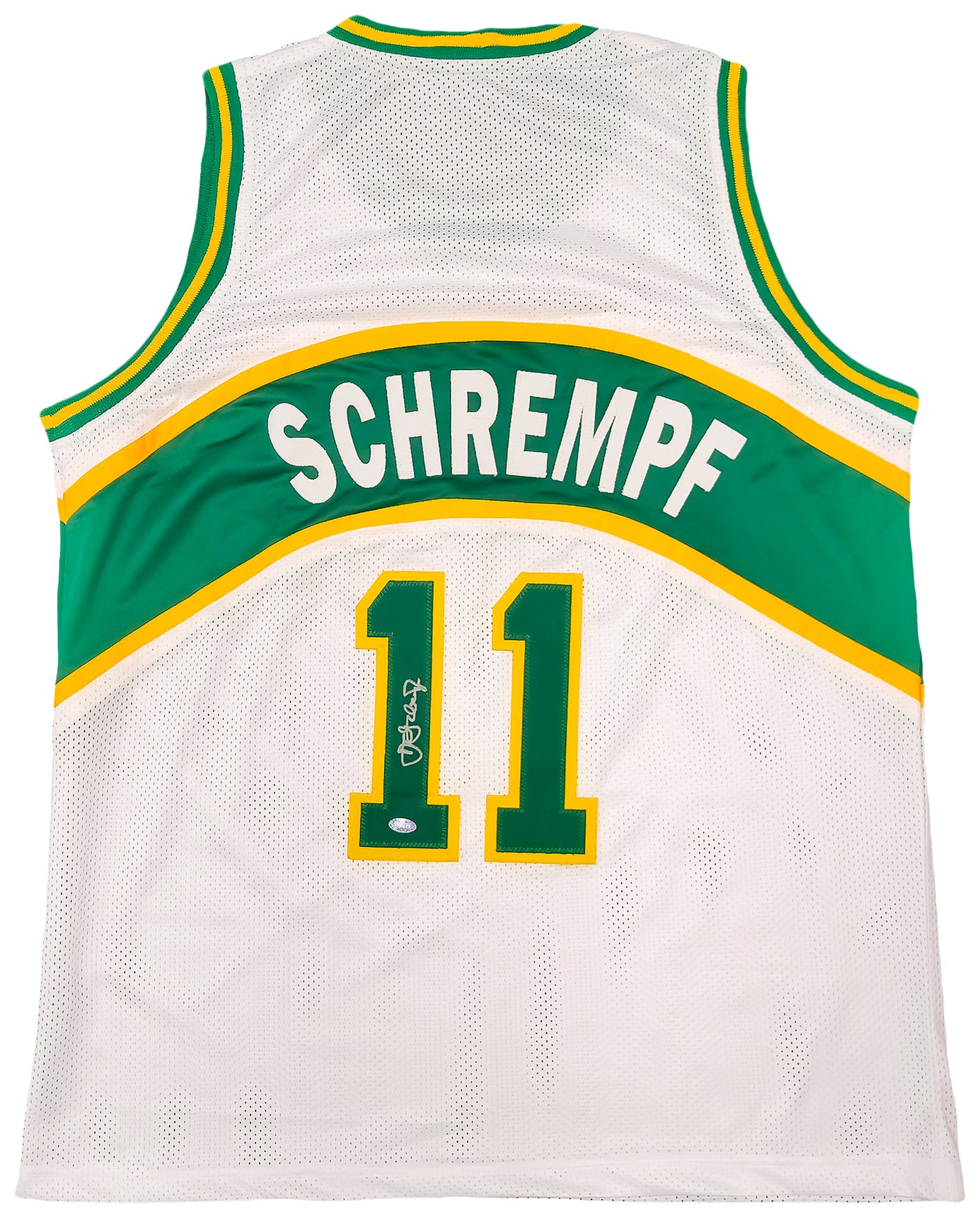 Seattle Supersonics Detlef Schrempf Autographed White Jersey MCS Holo Stock #202422
