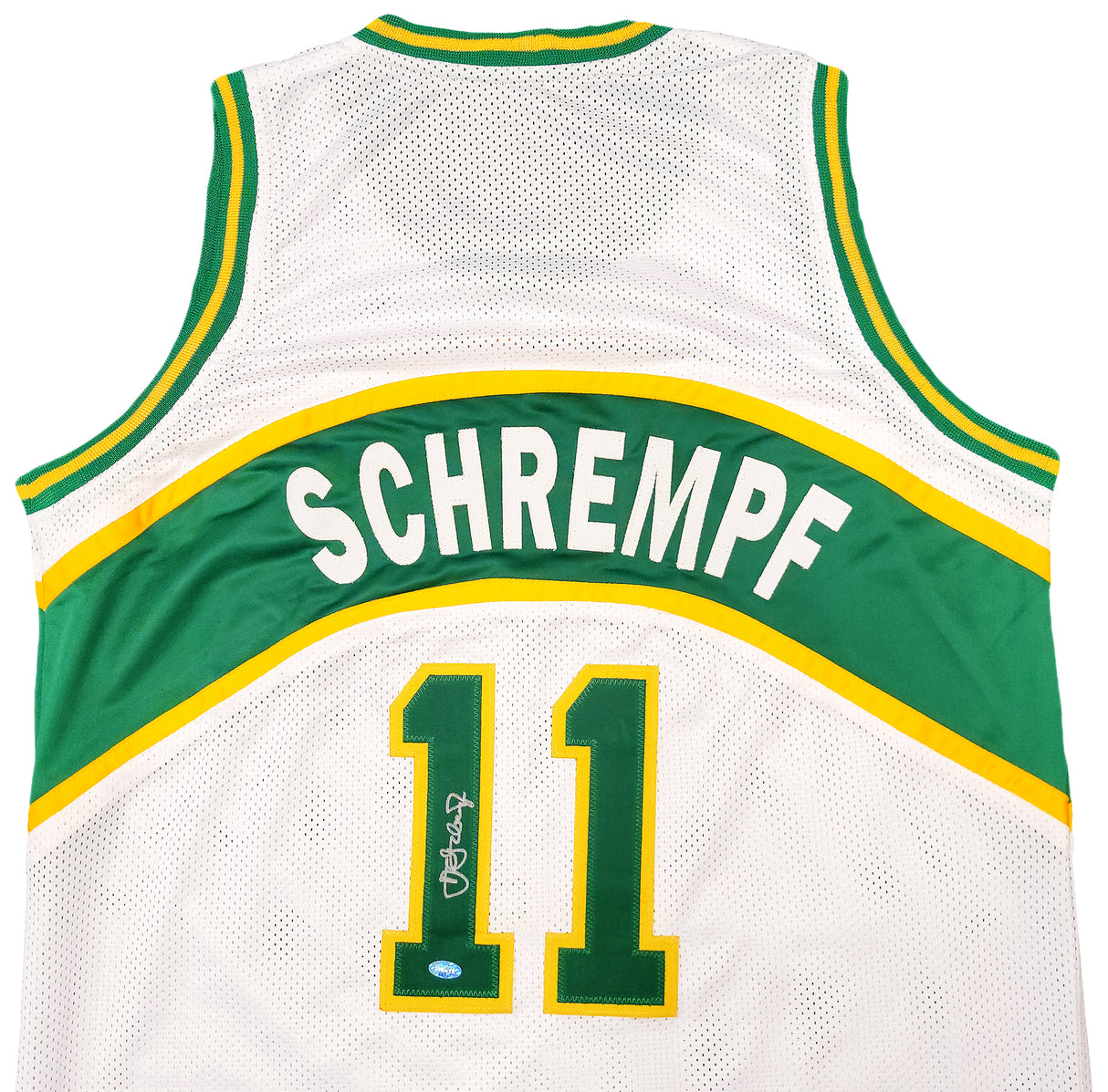 Seattle Supersonics Detlef Schrempf Autographed White Jersey MCS Holo Stock #202422